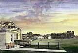kenneth reed sunset at saint andrews old course by Unknown Artist